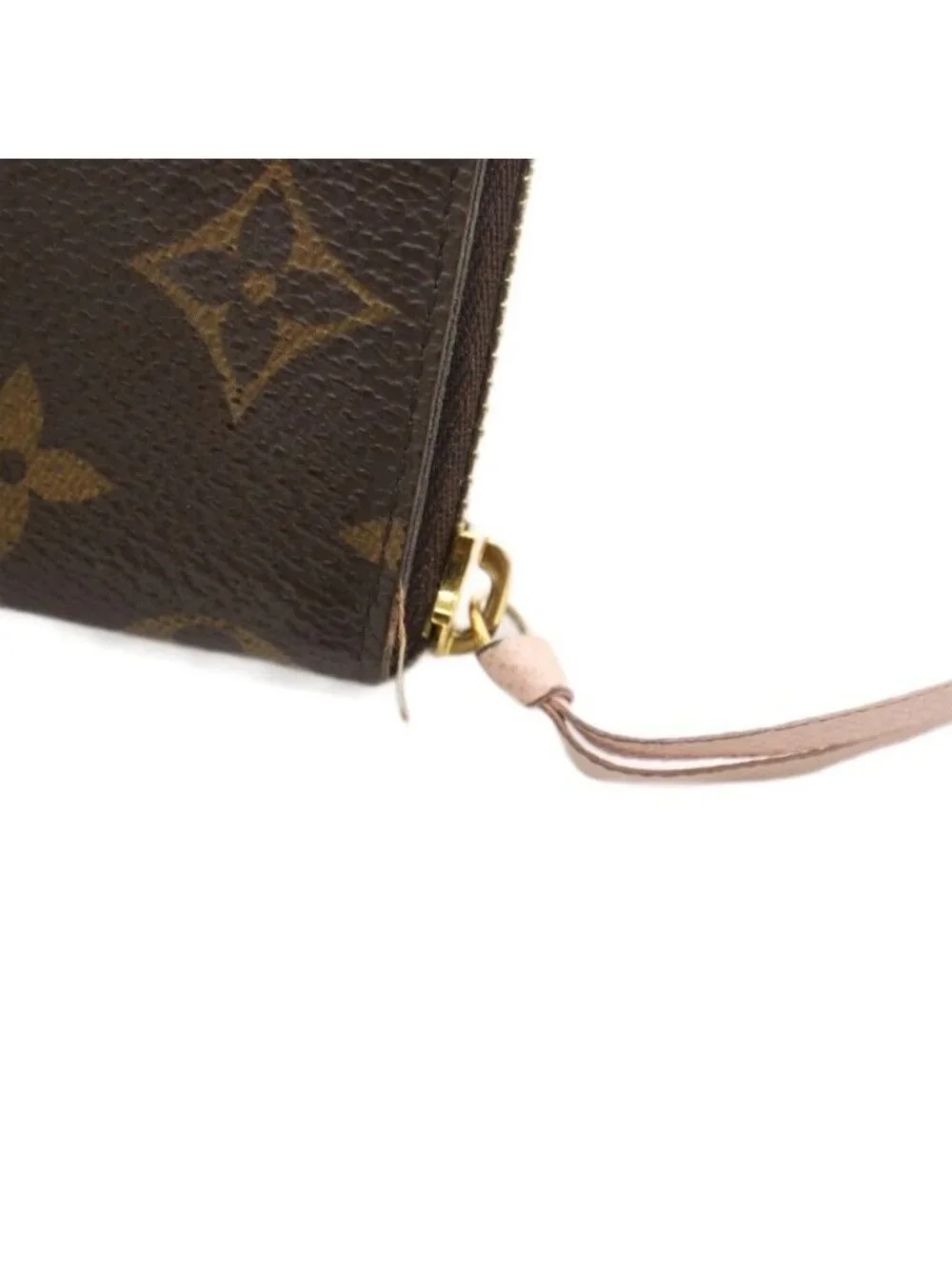 Louis Vuitton Portefeuille Clemence Wallet Monogram Coin Purse Zip Around Brown